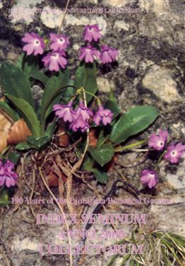 190 years. botanic garden ljubljana, Index seminum, anno 2000, collectorum