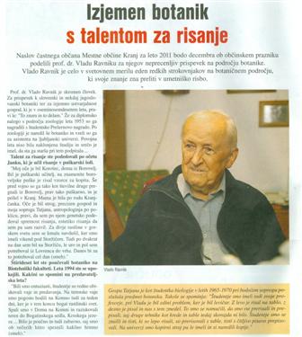 prof. dr. Vlado Ravnik, alpsko cvetje, častni meščan, kranj, gorenjski glas, kranjčanka