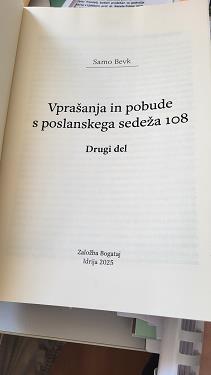 Vprašanja in pobude s poslanskega sedeža 108