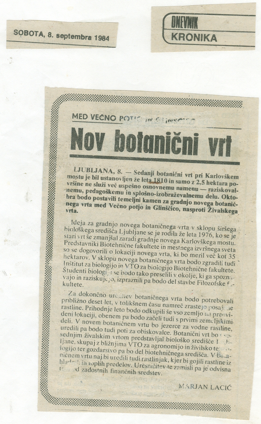 Nov botanični vrt