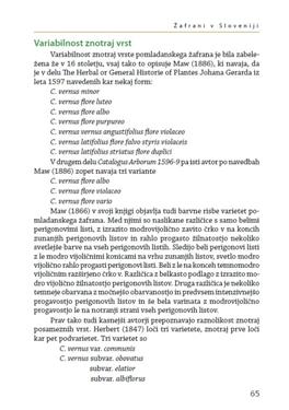 Žafrani, Crocus, L. v Sloveniji, žafran, crocusi, vsebina, uvod, material, hipoteza