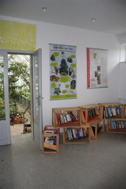 Knjižnica pod krošnjami, branje med rastlinami, rastline in knjige, mirno branje, branje v parku, tioli branje